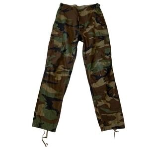 Woodland Camo Combat Pants Small Long Military BDU Trousers Tactical Grunge